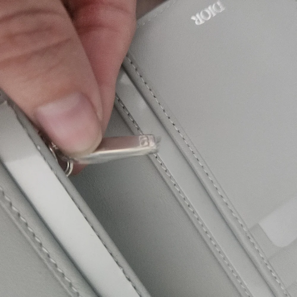 Christian Dior Vertical Diamond Grey Long Wallet NWT